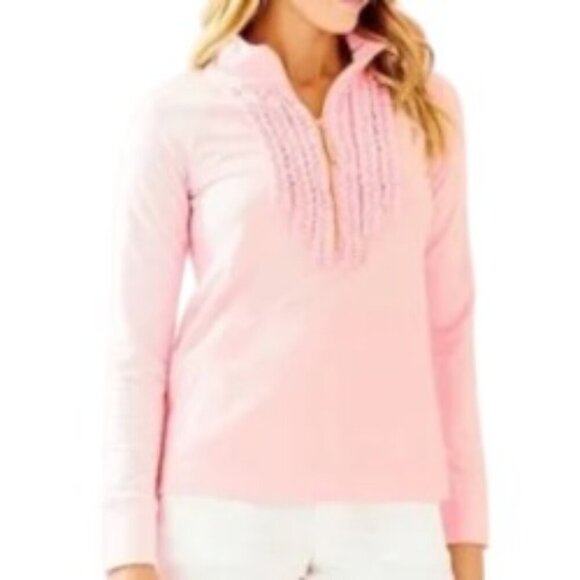 Lilly Pulitzer Pink Joyce Half Zip Popover XSmall - Picture 1 of 5